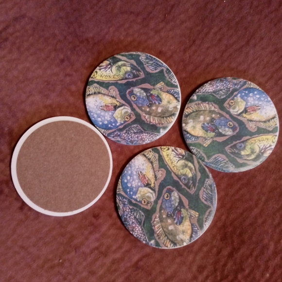 Colorful fish drink coasters - Picture 2 of 2